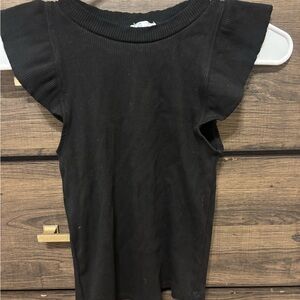 Francesca's Collections Black Ruffle Tank Top